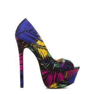 ShoeDazzle Vibrant Kamela Multi color Size 6.5 US Never worn, w/box